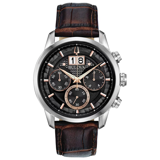 Sutton Brown Leather Chronograph Mens Watch 96B311